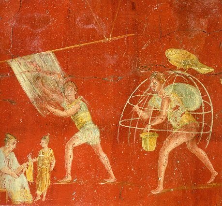 Dipinto murale di una folleria dal Museo Archeologico Nazionale di Napoli.1
