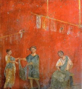 Affresco da un pilastro di una fullonica di Pompei, ora nel Museo Archeologico Nazionale di Napoli.