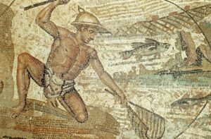 Mosaico con un uomo che sta pescando, Museo di Tripoli / © ph Michael Jefferies